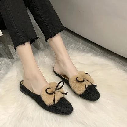 Shanna Bow-Knot Mule Slippers