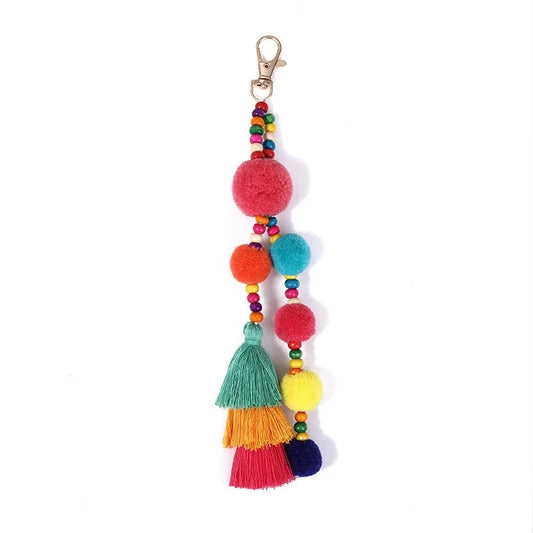 Plush Ball Tassel Keyring