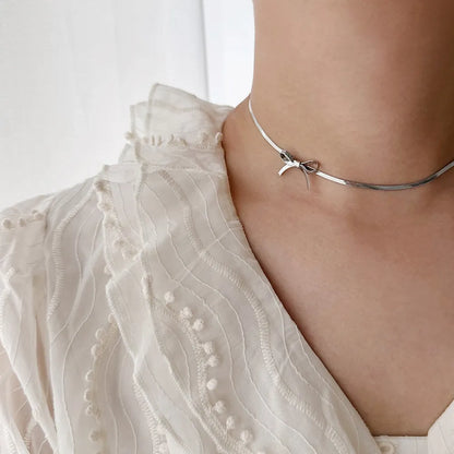 Bowknot Snake Chain Necklace