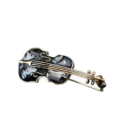 Violin Enamel Brooch