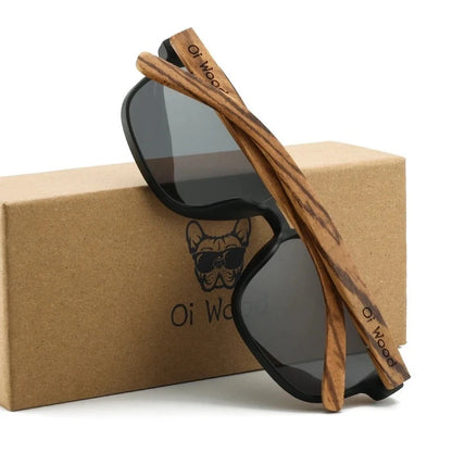 Oi Wood Oversized Polarized Wooden Men Sunglasses