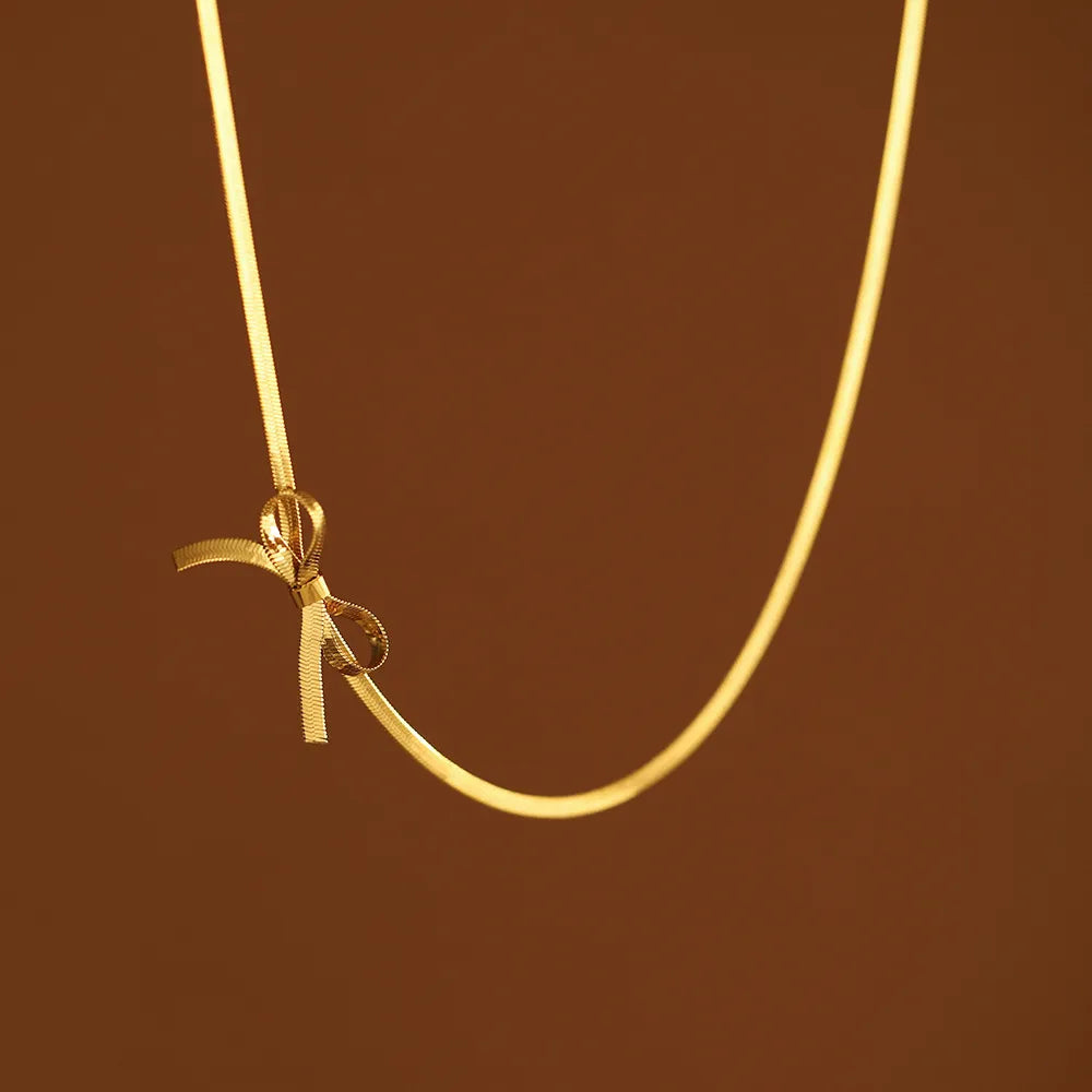 Bowknot Snake Chain Necklace