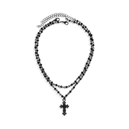 Crossing Star Black Choker Necklace