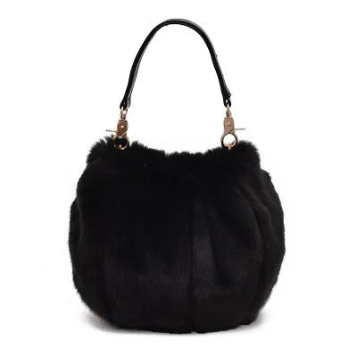 Doireil Faux Fur Bucket Crossbody Bag