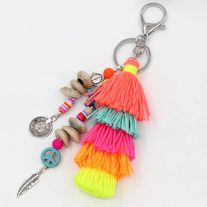 Beach Shell Tassel Keyring