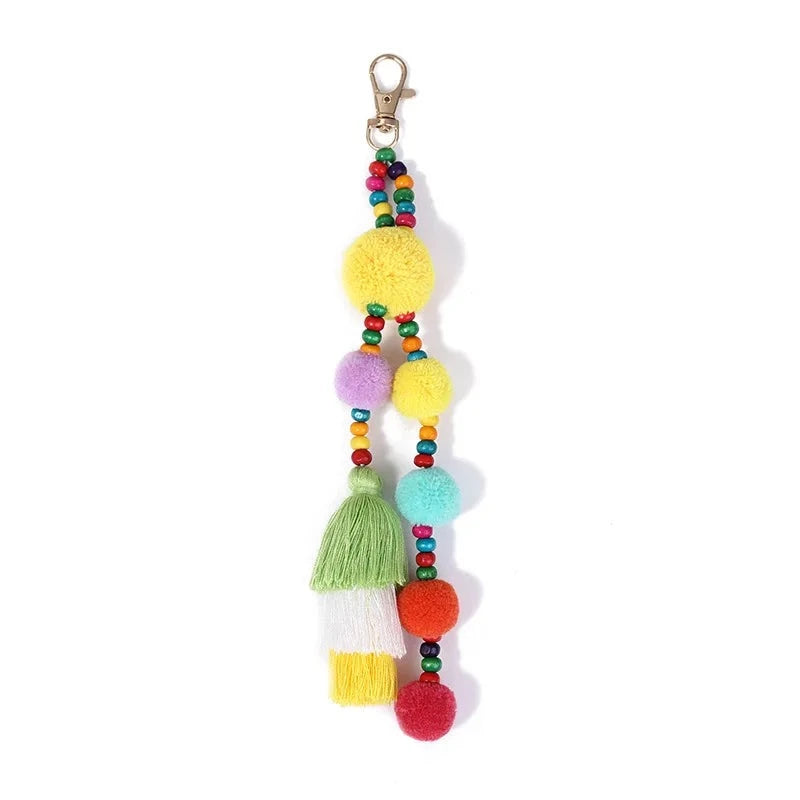 Plush Ball Tassel Keyring