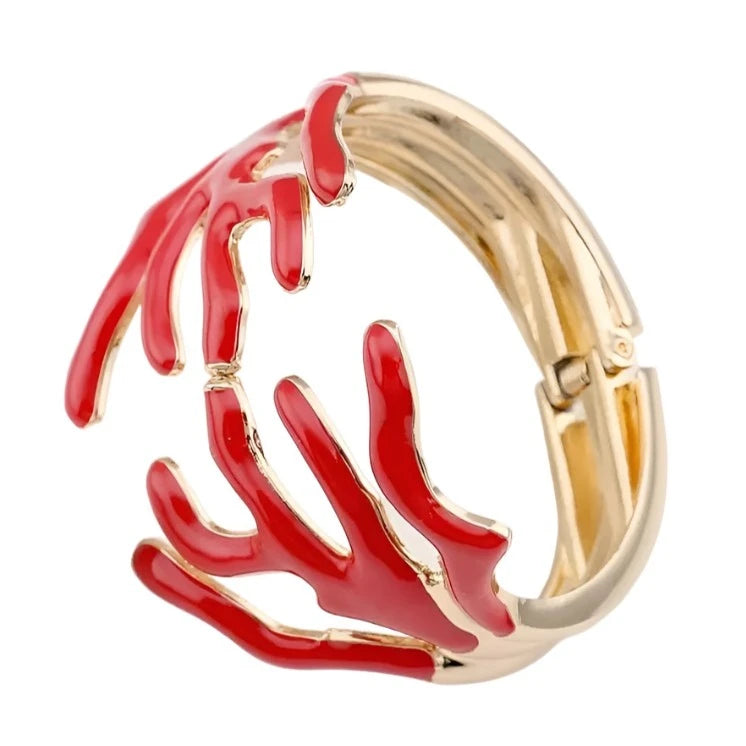 Smooth Waves Coral Bangle