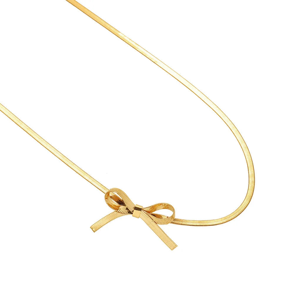 Bowknot Snake Chain Necklace