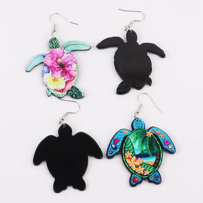 Turtle Petal Acrylic Earrings