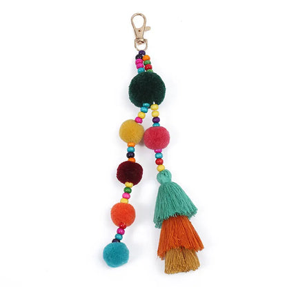 Plush Ball Tassel Keyring