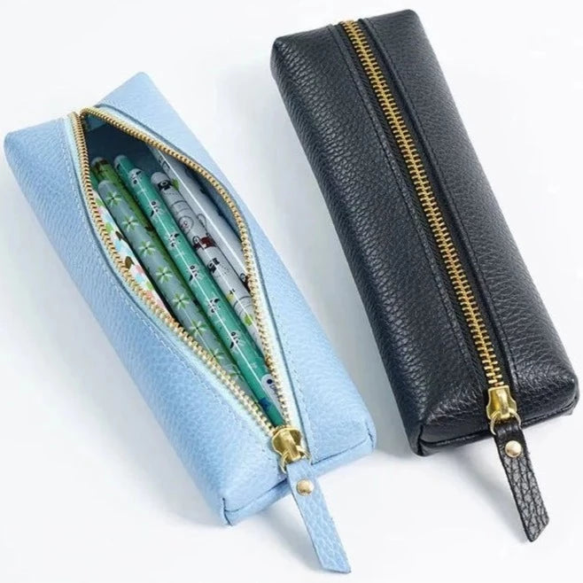 Misty Leather Pencil Bag