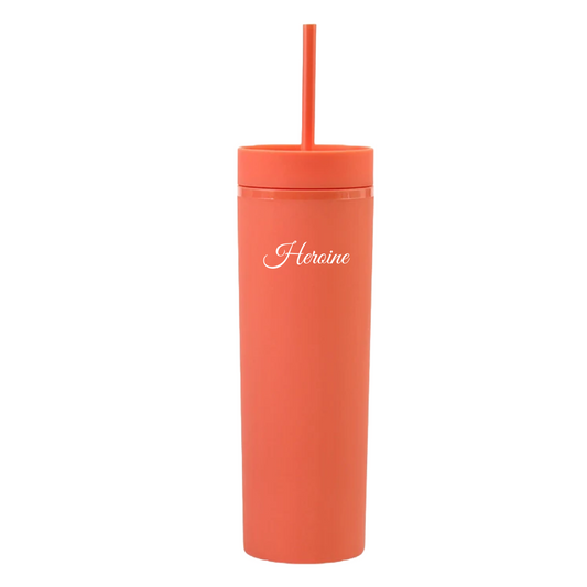 HEROINE Skinny Tumbler Bottle with straw