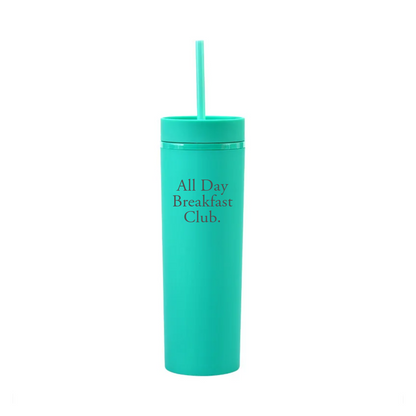 all day breakfast club Skinny Tumbler Bottle with straw