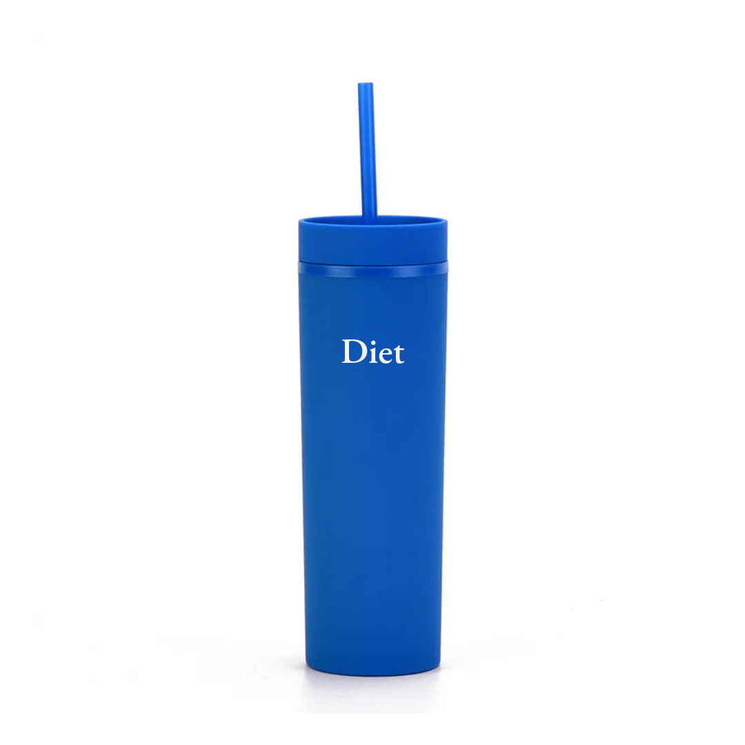 Diet Skinny Tumbler Bottle with straw