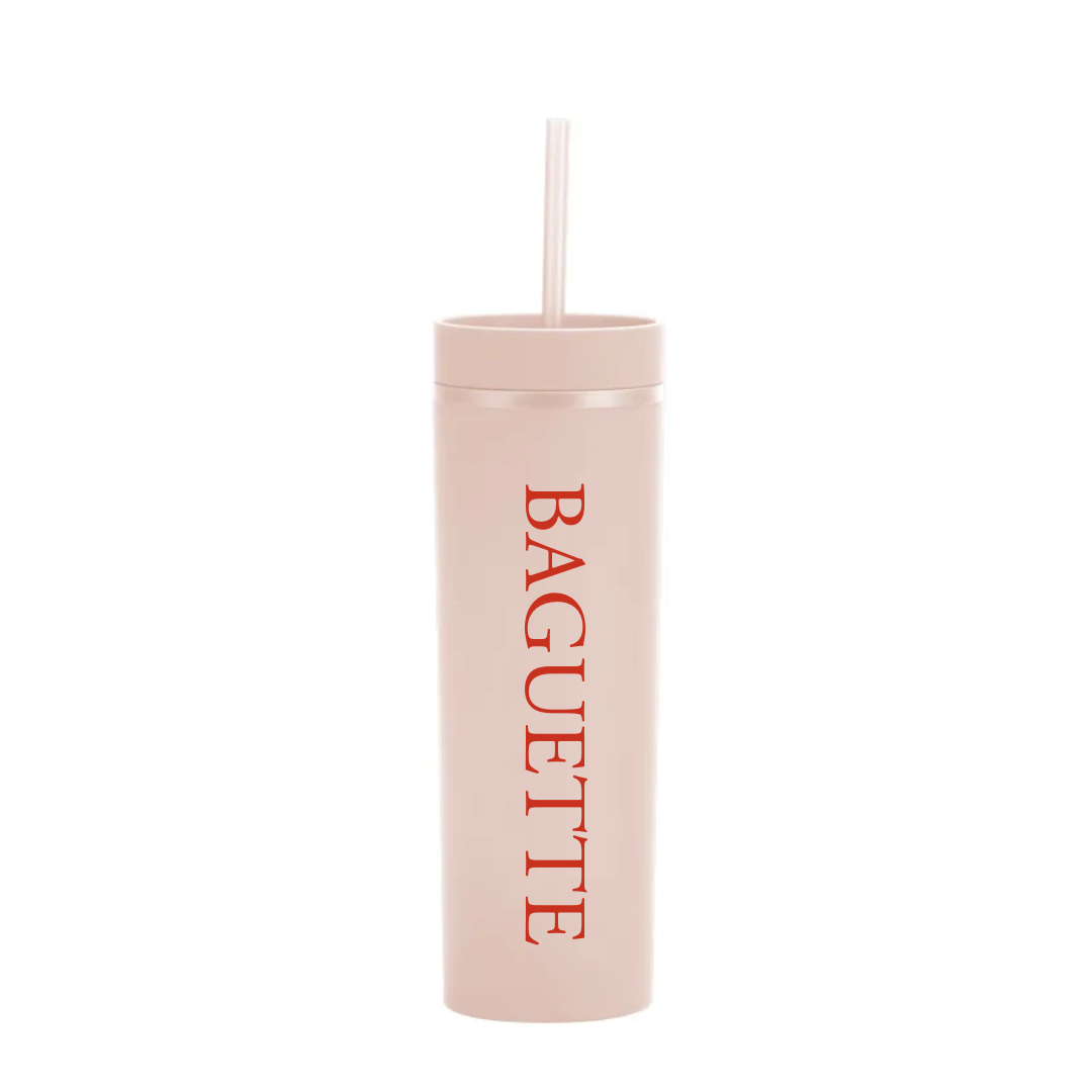 BAGUETTE Skinny Tumbler Bottle with straw