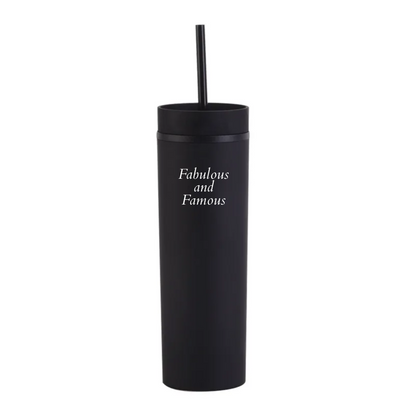 fabulous and famous Skinny Tumbler Bottle with straw