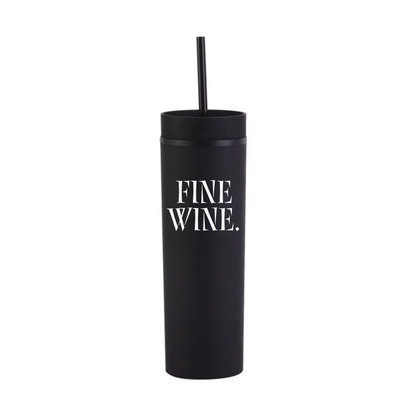 fine wine Skinny Tumbler Bottle with straw