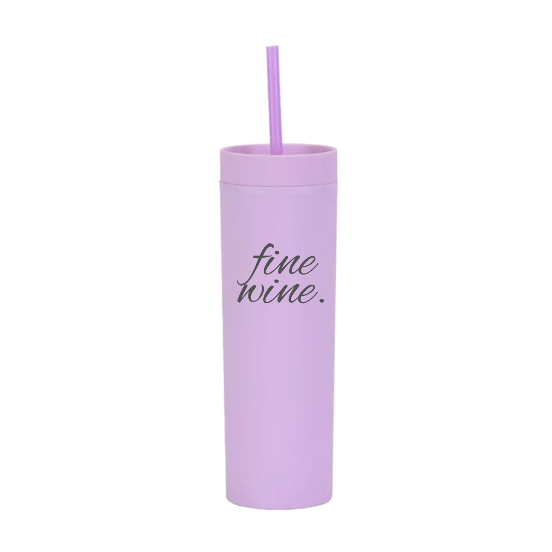 fine wine Skinny Tumbler Bottle with straw