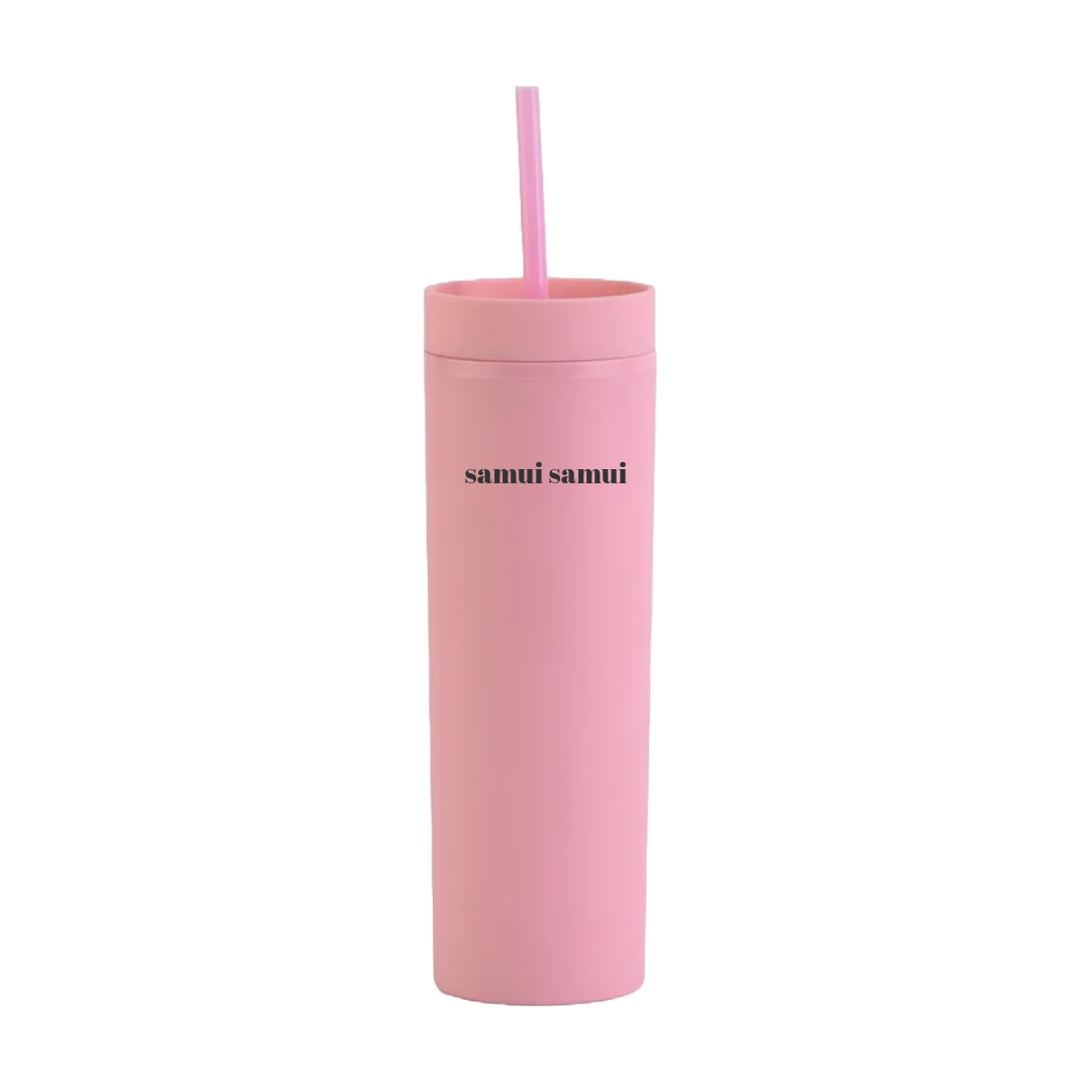 samui samui Skinny Tumbler Bottle with straw